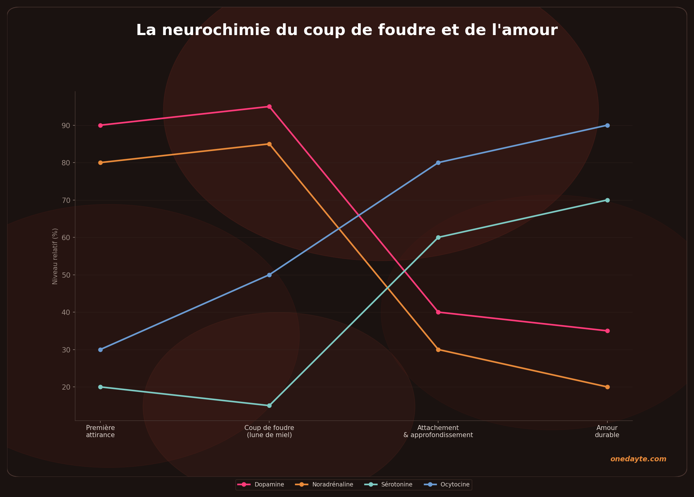 Infographie : Neurochimie amour - Onedayte